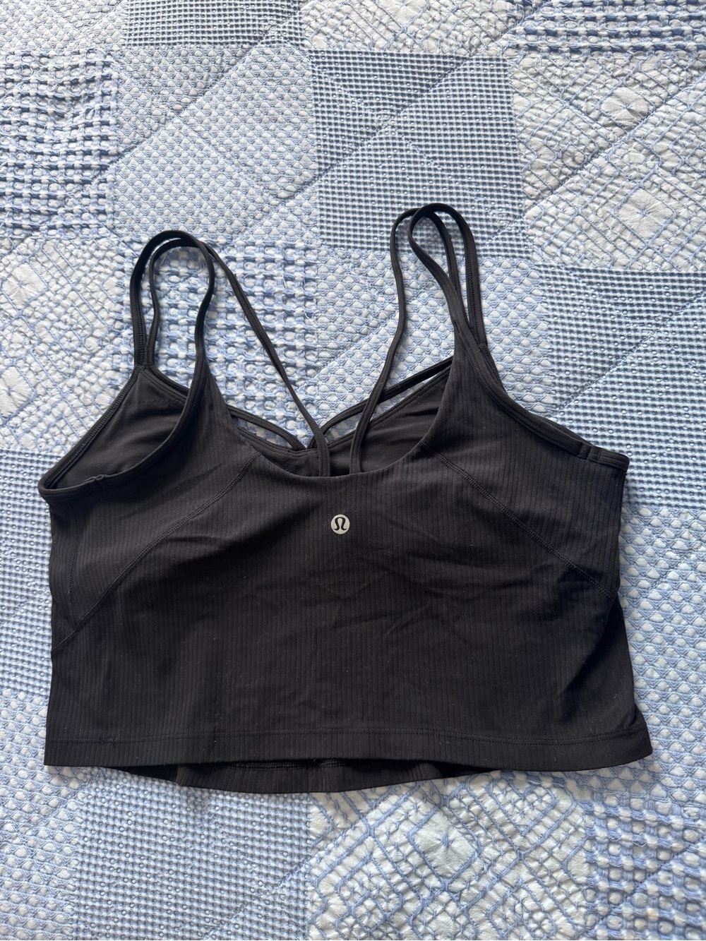 Lululemon Black Strappy Ribbed Sports Bra Tank Top